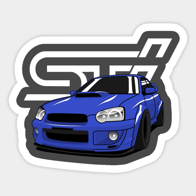 wrx sti impreza dark blue Sticker by masjestudio